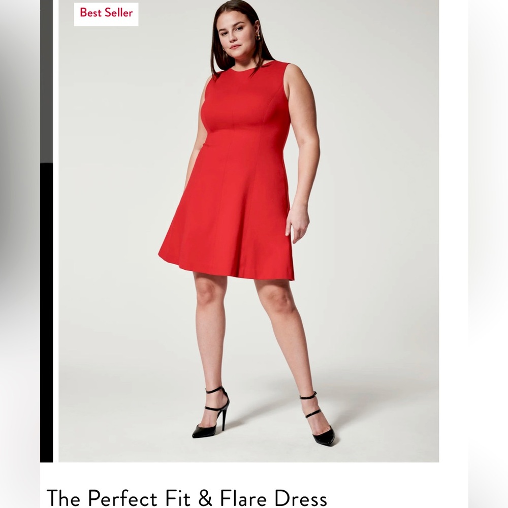 NWT SPANX The Perfect Fit and Flare Dress Size XS Red
